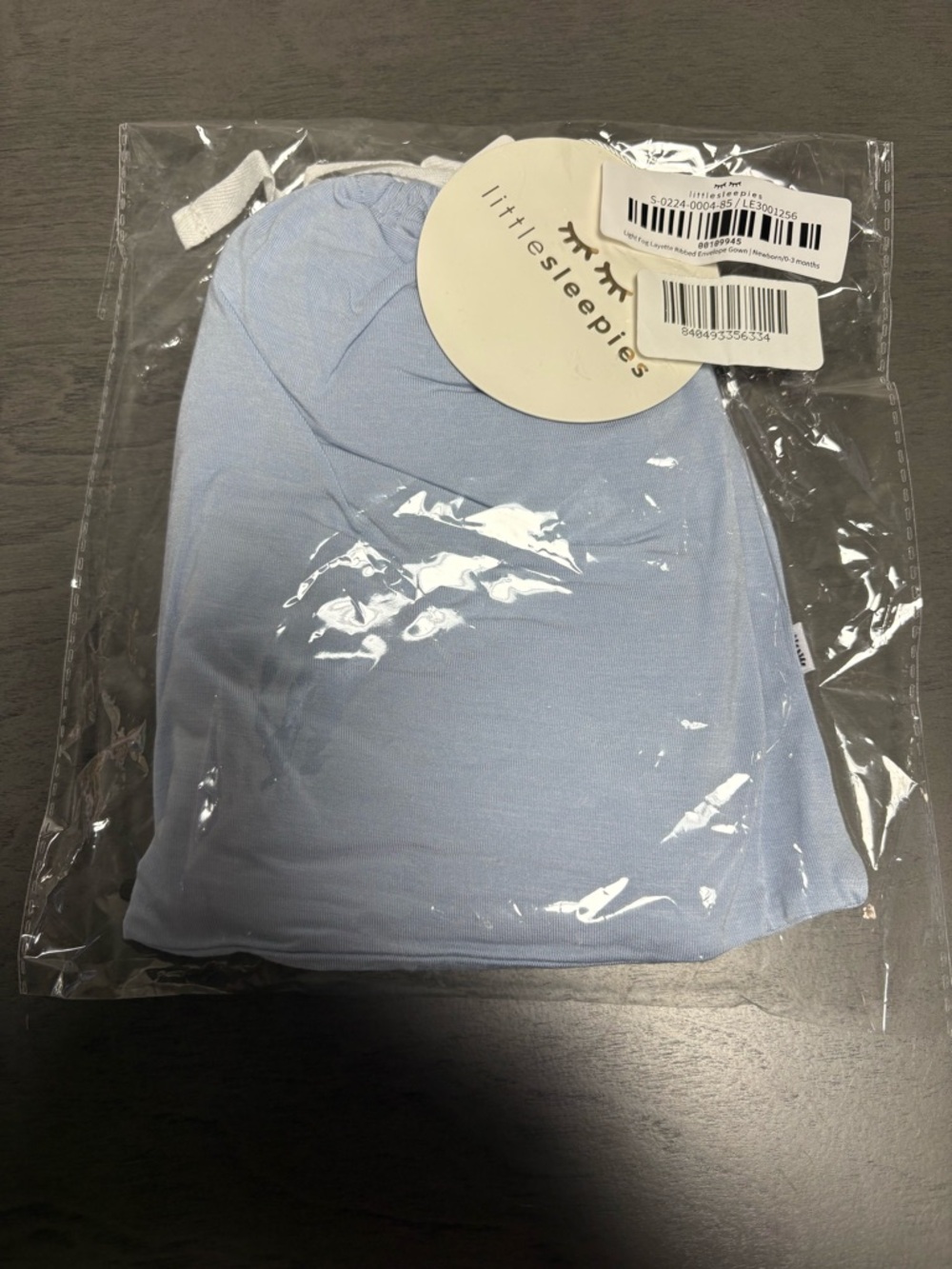 Little Sleepies Light Fog Ribbed Infant Gown NIB Sold Out Newborn 0-3M